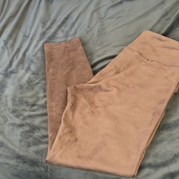 NWT Hilary Radley taupe stretch faux suede hi-rise leggings Size 12 - Picture 7 of 7
